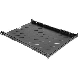 Rocstor 1U Universal Vented Rack Mount Shelf - 25.6in 650MM Shelf Depth - Black - 1U Rack Height x 19" Rack Width - 175lb 