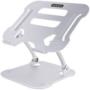 StarTech.com Laptop Stand for Desk, Ergonomic Laptop Stand Adjustable Height, Aluminum, Up to 22lb/10kg, Foldable Notebook