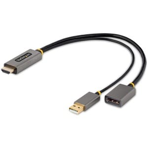 StarTech.com 128-HDMI-DISPLAYPORT. Kabellänge: 0,3 m, Anschluss 1: HDMI Typ A (Standard), Anschluss 2: DisplayPort. Gewich