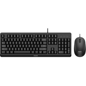 Philips Keyboard & Mouse - QWERTY - English - USB 2.0 Cable Keyboard - Keyboard/Keypad Color: Black - USB 2.0 Cable Mouse 