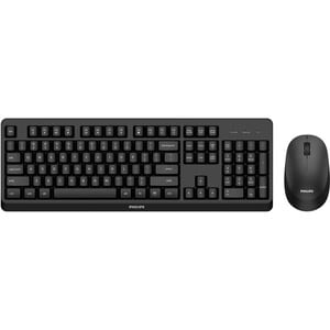 Philips Keyboard & Mouse - QWERTY - Wireless RF 2.40 GHz Keyboard - 104 Key - Keyboard/Keypad Color: Black - Wireless RF M