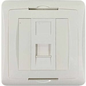 Eaton Tripp Lite Series 1-Port UK-Style Wall Plate, Unloaded Shuttered Module, White, TAA - 1 x Total Number of Socket(s) 