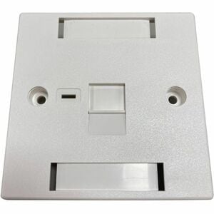 Eaton Tripp Lite Series 1-Port UK-Style Keystone Wall Plate, Unloaded Shuttered Module, Icon Tab, White, TAA - 1 x Total N
