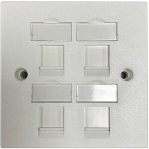Eaton Tripp Lite Series 4-Port UK-Style Keystone Wall Plate, Unloaded Shuttered Module, White, TAA - 4 x Total Number of S