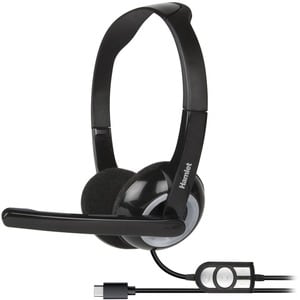 Hamlet Cuffia Stereo USB-C con Microfono per PC e Notebook. Connessione USB tipo C. Bi-Aurale, Sovraurale . Archetto regol