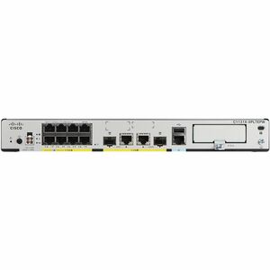 Cisco ISR 1000 C1131X-8PLTEPW Router - 10 Portas - 8 RJ-45 Port(s) - 2 WAN Port(s) - Porta de gestão - 2 SFP (mini-GBIC) S