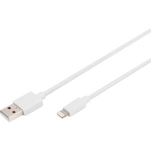 Digitus 2 m Lightning/USB Data Transfer Cable for Notebook, PC, MacBook, iPhone, iPod, iPad, USB Charger, Tablet, Car Char