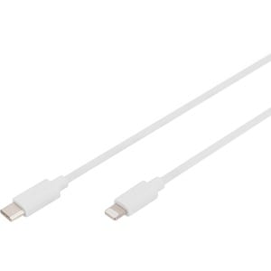 Digitus 2 m Lightning/USB-C Data Transfer Cable for Computer, USB Charger, iPhone, iPad, iPod, MacBook, Notebook, PC, Smar