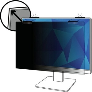 3M Polymer Anti-glare Privacy Screen Filter - Black - For 61 cm (24") Widescreen LCD Monitor - 16:9 - Blue Light Reduction