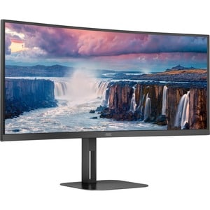 AOC CU34V5C 34" (86.4 cm) Class UW-QHD Curved Screen LCD Monitor - 21:9 - Matte Black - 34" (86.4 cm) Viewable - Vertical 