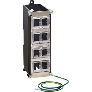 Eaton Tripp Lite Series 8-Port Metal DIN-Rail Mounting Keystone Patch Panel with Grounding, Black/Silver, TAA - Rugged Mou