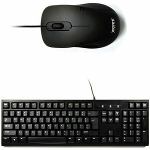 Port Keyboard & Mouse - AZERTY - French - USB Type A Cable Keyboard - 104 Key - Keyboard/Keypad Color: Black - USB Type A 