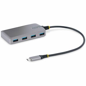 StarTech.com 4-Port USB-C Hub, 5Gbps, Bus Powered, 4x USB-A Ports, Optional Auxiliary Power, Portable USB Type-C Hub, 1ft/