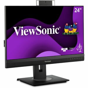ViewSonic VG2456V 24 Inch 1080p Video Conference Monitor with Webcam, 2 Way Powered 90W USB C, Docking Built-In, Gigabit E