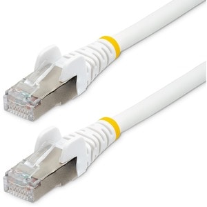 StarTech.com 1m CAT6a Ethernet Cable, White Low Smoke Zero Halogen (LSZH) 10 GbE 100W PoE S/FTP Snagless RJ-45 Network Pat