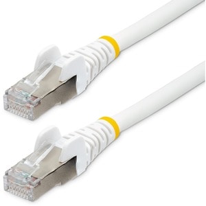 StarTech.com 7m CAT6a Ethernet Cable, White Low Smoke Zero Halogen (LSZH) 10 GbE 100W PoE S/FTP Snagless RJ-45 Network Pat