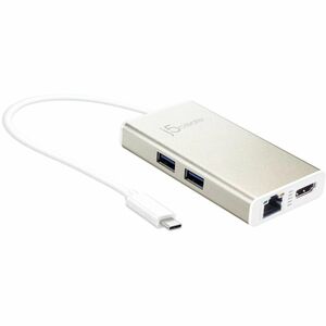 j5create JCA374-N USB Type C Docking Station for Tablet PC, Notebook - Charging Capability - Champagne Metallic - Portable