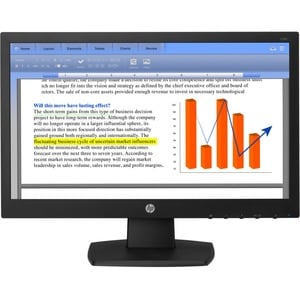 HP V194 48.26 cm (19.00") Class WXGA LCD Monitor - 16:9 - Black - 46.99 cm (18.50") Viewable - Twisted nematic (TN) - LED 