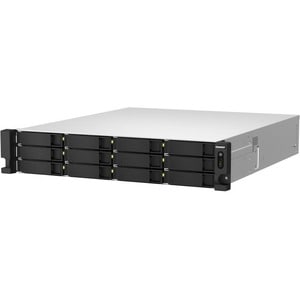 QNAP TS-h1887XU-RP-E2336-32G 18 x Total de compartimentos Sistema de armazenamento SAN/NAS - 5 GB Flash Memory Capacity - Intel Xeon E-2336 Hexa-core (6 núcleos) 2.90 GHz - 32 GB RAM - DDR4 SDRAM - 2U Montável sobre rack - 0 x HDD Installed - Série ATA/600 Controlador - Adequado para RAID - 4 x RJ-45 - Ethernet de 10 Gigabit, Ethernet de 2,5 gigabit