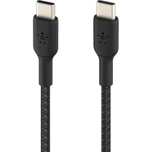 Belkin Braided USB-C to USB-C Cable (1m / 3.3ft, Black) - 1.01 m USB-C Data Transfer Cable for Smartphone, Tablet, Noteboo