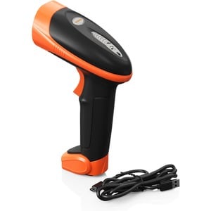 Ambir BR100 USB Barcode Scanner - Cable Connectivity - 1D, 2D - Imager - USB - Black, Orange - IP52 - Outdoor