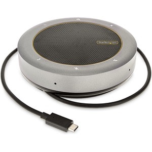StarTech.com USB-C Speakerphone Docking Station, Mini Portable Conference Speaker/Audio Dock, VGA/4K HDMI, USB Hub, Teams/