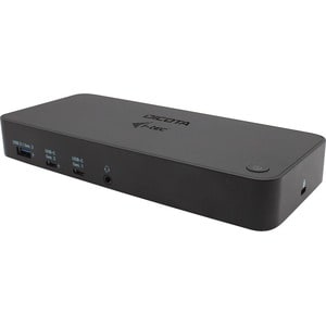 Dicota USB-Typ C Docking Station für Monitor, Notebook, Tablet - 100 W - Schwarz - Tragbar - 3 Unterstützte Displays - 4K,