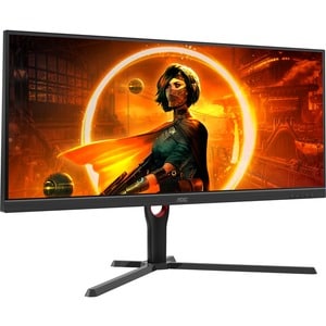 AOC AGON U34G3XM 34" Class UW-QHD Monitor LCD para gaming - 21:9 - Preto, Vermelho - 86.4 cm (34") Viewable - Alinhamento 