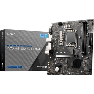 MSI H610M-G DDR4 Gaming Desktop Motherboard - Intel H610 Chipset - Socket LGA-1700 - Pentium Gold, Celeron, Core Processor