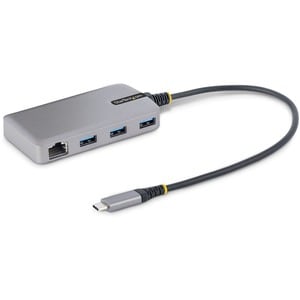 StarTech.com USB/Ethernet-Hub - USB 3.2 (Gen 1) Typ C - Tragbar - Grau - UASP-Support - 3 Total USB Port(s)1 Netzwerk (RJ-