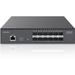 EnGenius Cloud Managed 12-Port 10 Gigabit SFP+ Half-Rack Aggregate Fiber Switch - Manageable - 10 Gigabit Ethernet - 10GBa