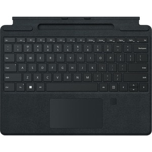 Microsoft Signature Keyboard/Cover Case for 33 cm (13") Microsoft Surface Pro 8, Surface Pro X Tablet - Black - Alcantara 