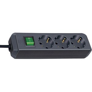 Brennenstuhl Eco-Line Power Strip - 3 x AC Power - 1.50 m Cord - Black
