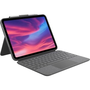 Logitech Combo Touch Keyboard/Cover Case Apple iPad (10th Generation) Tablet - Oxford Gray - Scrape Resistant, Bump Resist