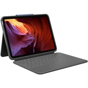 Housse/Clavier Logitech Rugged Folio Durci - Folio Style Apple, Logitech iPad (10e génération) Tablette - Gris basalte - R