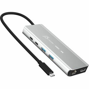 j5create JCD403-N USB4 Docking Station for Monitor, Notebook - Charging Capability - Space Gray - 4K, 8K - 7680 x 4320 - 4