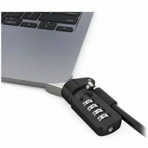 Compulocks Ledge Lock Adapter for MacBook Air 13" M2 with Combination Lock Silver - Smallest MacBook Lock Slot Adapter, Co