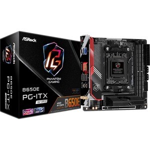 ASRock B650E PG-ITX WIFI Gaming Desktop Motherboard - AMD B650 Chipset - Socket AM5 - Mini ITX - Ryzen 7 Processor Support