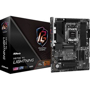 ASRock X670E PG Lightning Gaming Desktop Motherboard - AMD X670 Chipset - Socket AM5 - ATX - Ryzen 7 Processor Supported -