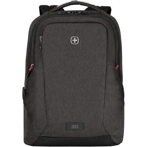 Wenger & Swissgear B Wenger MX Professional Carrying Case (Backpack) for 10" to 16" Notebook - Heather Gray - Water Resistant Zipper - Polyester Body - Trolley Strap, Handle, Shoulder Strap - 17.7" Height x 8.3" Width x 13" Depth - 5.55 gal Volume Capacity