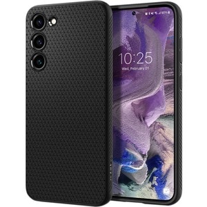Spigen Liquid Air Case for Samsung Galaxy S23 Smartphone - Geometric Design - Matte Black - Drop Resistant, Anti-slip, Sho