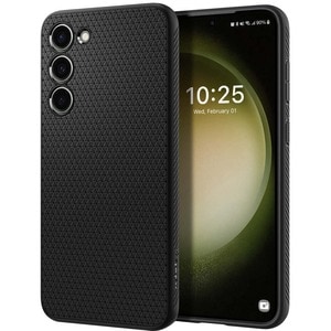 Spigen Liquid Air Case for Samsung Galaxy S23 Smartphone - Matte Textured, Geometric Design - Matte Black - Anti-slip, Dro
