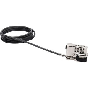 Dicota Cable Lock For Notebook, Tablet - 2 m Cable - 4-digit - Combination Lock - Silver - Zinc Alloy - For Notebook, Tablet