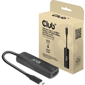 Club 3D A/V Adapter - 1 x HDMI Digital Audio/Video - Female, 1 x USB Type-C - Female - 1 x USB Gen2 Type C Male - 7680 x 4