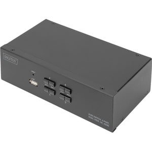 Digitus KVM-Switch, 4-Port, Dual-Display, 4K, HDMI®. Tastatur Porttyp: USB, Maus-Porttyp: USB, Video Porttyp: HDMI. HD-Typ