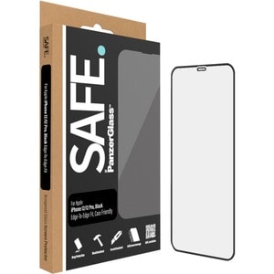Safe Tempered Glass Screen Protector - Black - For LCD iPhone 12 Pro, iPhone 12 - Drop Resistant, Crack Resistant, Impact 