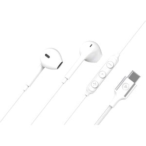 Bigben Force Play Wired Earbud Stereo Earset - White - Binaural - In-ear - 32 Ohm - 20 Hz to 20 kHz - 120 cm Cable - USB T