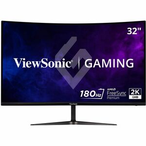 ViewSonic VX3218C-2K 32 Inch Curved 1ms 1440p 180hz Gaming Monitor with FreeSync Premium, Eye Care, HDMI and Display Port 