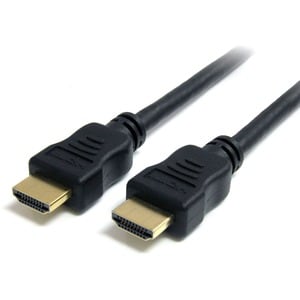 StarTech.com HDMIMM10HS 3.05m HDMI Cable A/V - 1 Solamente - Cable for Reproductor Blu-ray, HDTV, Reproductor DVD, Grabador de vídeo digital, Receptor estéreo, Proyector, Consola de juegos, Dispositivo de audio/vídeo - Extremo prinicpal: 1 x HDMI de 19 pines Audio/Video Digital - Macho - Extremo Secundario: 1 x HDMI de 19 pines Audio/Video Digital - Macho - Admite hasta4096 x 2160 - Oro Conector chapado - 28 AWG - Negro