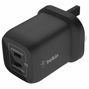 Belkin BOOST↑CHARGE PRO 65 W AC Adapter - Universal Adapter - For MacBook, iPhone, MacBook Pro - Black